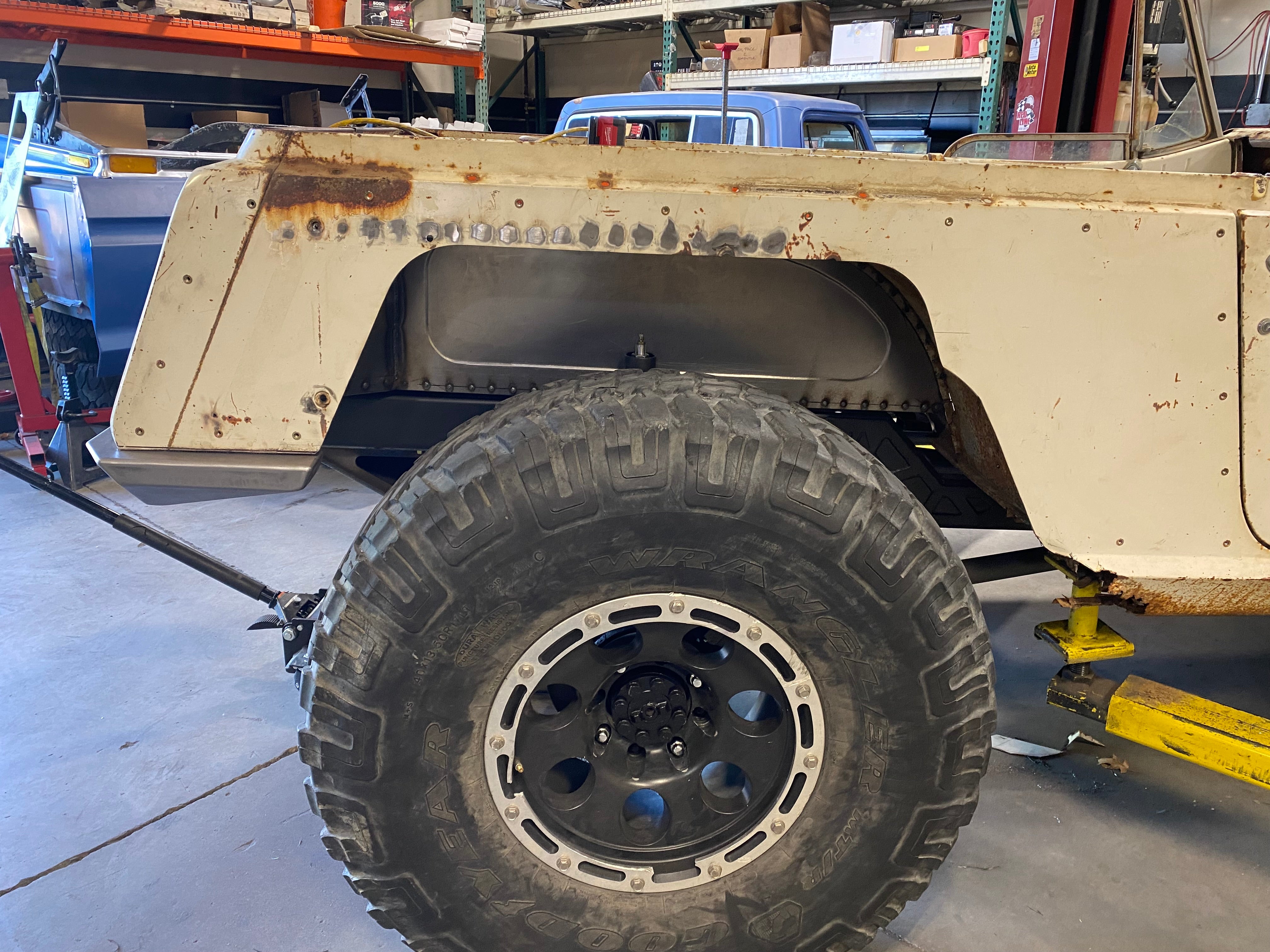 High Clearance Jeepster Rear Armor - 7" Stretch