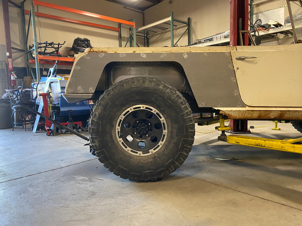 High Clearance Jeepster Rear Armor - Stetched