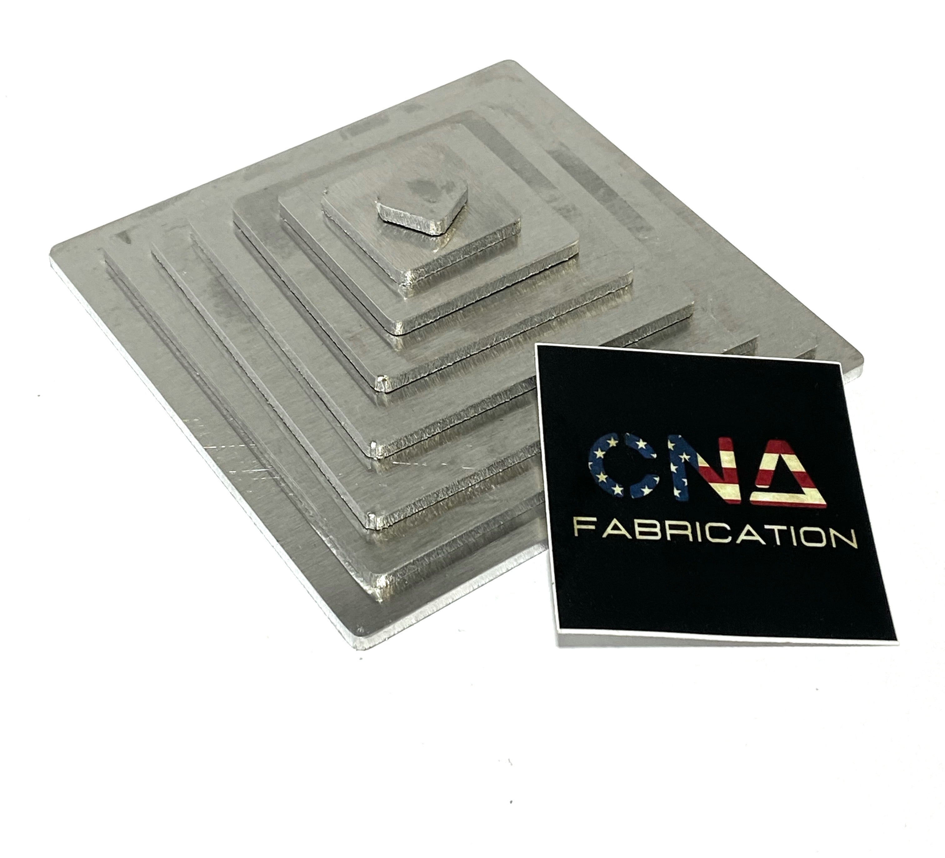 Welding Kit - Lap Joint Trainer - Stacking Squares - 4 Inch Base - 1/8" Thick (.125 Inch) 5052 Aluminum